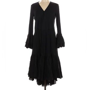 Diane Von Furstenberg Silk Black Long Sleeve Dress